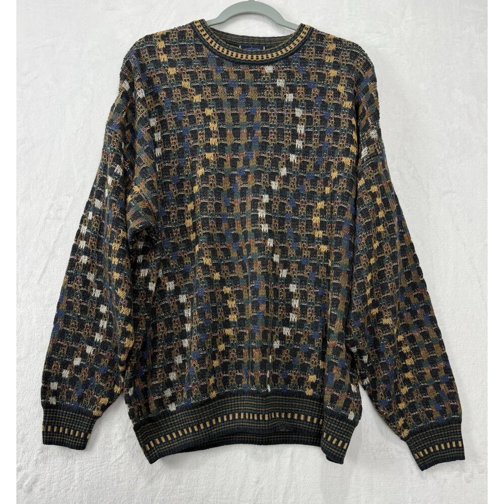 Vintage CT Sweater Men's Multicolor Cosby Grandpa Chunky Knit Retro Y2K X-Large